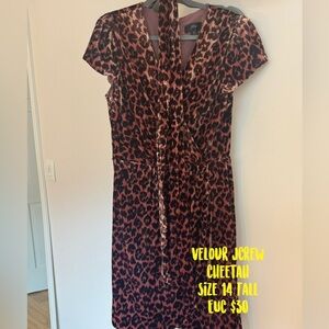 J. Crew Velour Cheetah Print Midi Dress - Black and Brown